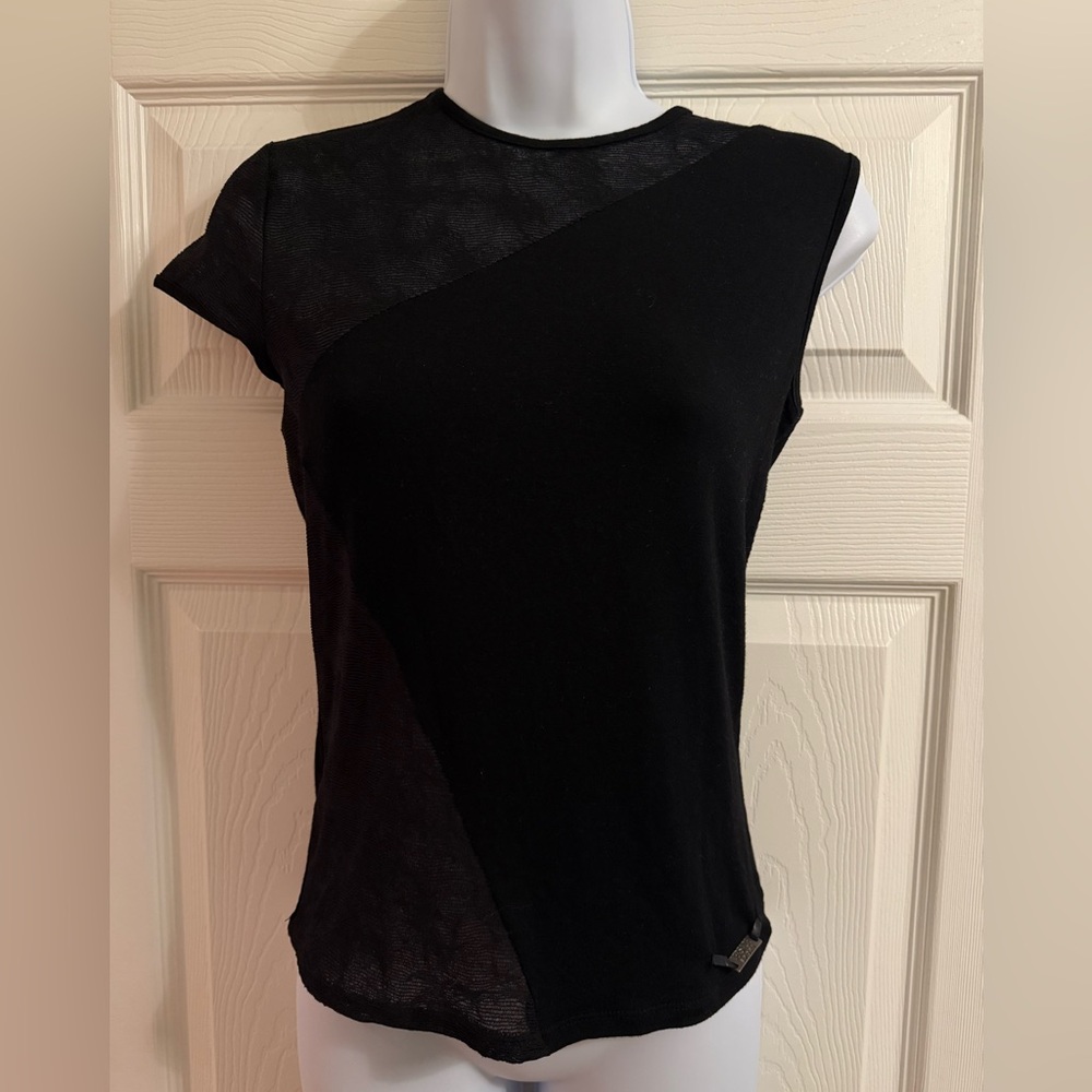 NEW Versace Black Asymmetric Tee - Size S - New with Tags